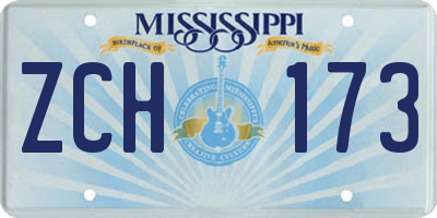 MS license plate ZCH173