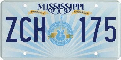 MS license plate ZCH175