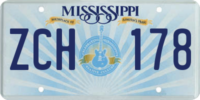 MS license plate ZCH178