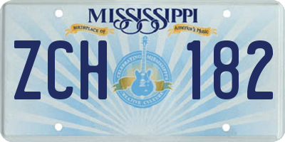 MS license plate ZCH182