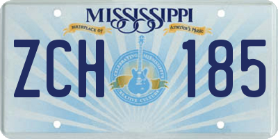 MS license plate ZCH185