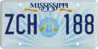 MS license plate ZCH188