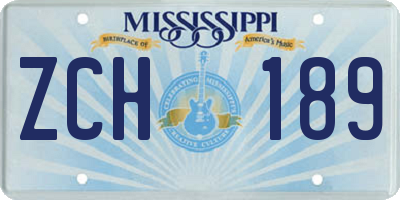 MS license plate ZCH189