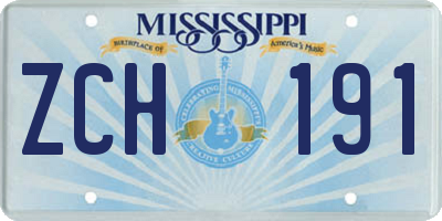 MS license plate ZCH191