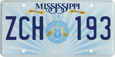 MS license plate ZCH193