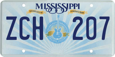 MS license plate ZCH207