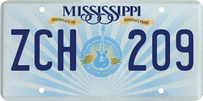MS license plate ZCH209