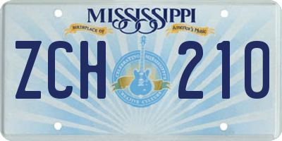 MS license plate ZCH210