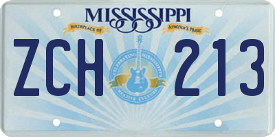 MS license plate ZCH213