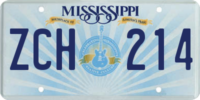 MS license plate ZCH214