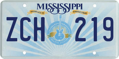 MS license plate ZCH219