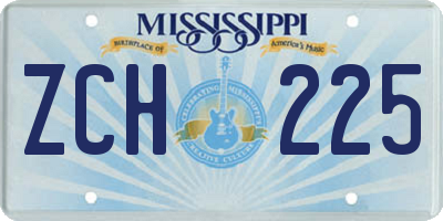 MS license plate ZCH225