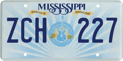 MS license plate ZCH227