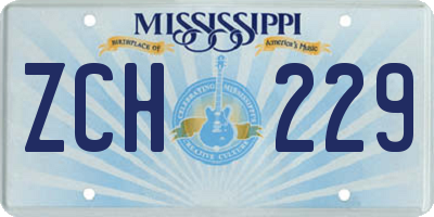 MS license plate ZCH229