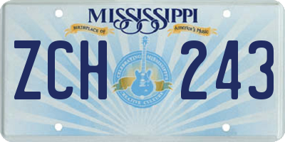 MS license plate ZCH243