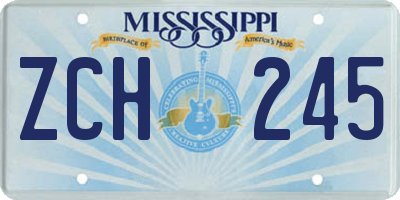 MS license plate ZCH245