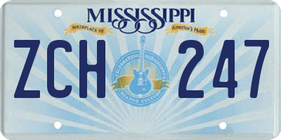 MS license plate ZCH247