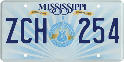 MS license plate ZCH254