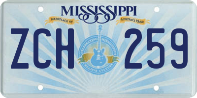 MS license plate ZCH259