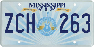 MS license plate ZCH263