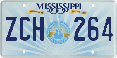 MS license plate ZCH264