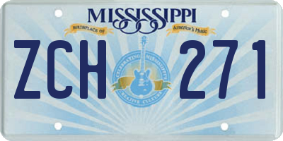 MS license plate ZCH271