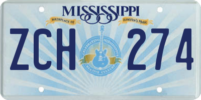 MS license plate ZCH274