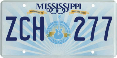 MS license plate ZCH277