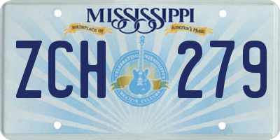MS license plate ZCH279