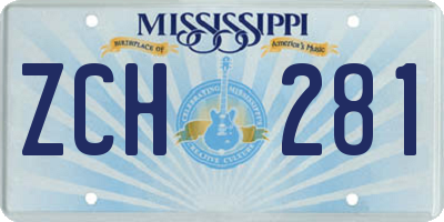 MS license plate ZCH281