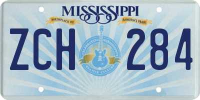 MS license plate ZCH284