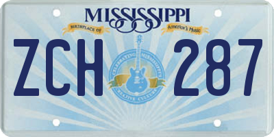MS license plate ZCH287