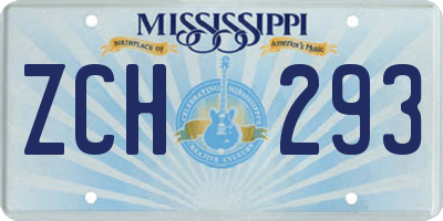 MS license plate ZCH293
