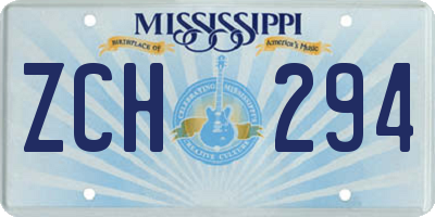 MS license plate ZCH294