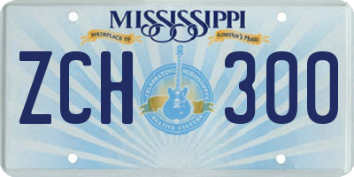MS license plate ZCH300