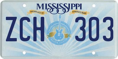 MS license plate ZCH303