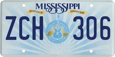 MS license plate ZCH306