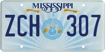 MS license plate ZCH307