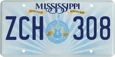 MS license plate ZCH308