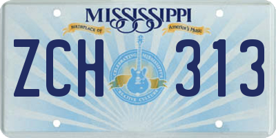 MS license plate ZCH313