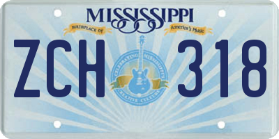 MS license plate ZCH318
