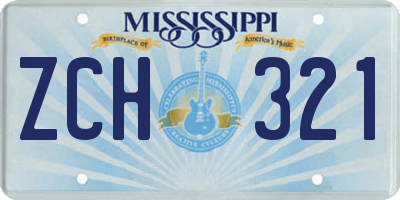 MS license plate ZCH321