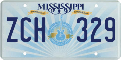MS license plate ZCH329
