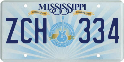 MS license plate ZCH334