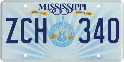 MS license plate ZCH340