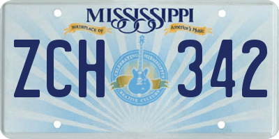 MS license plate ZCH342