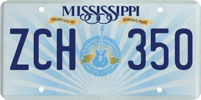 MS license plate ZCH350