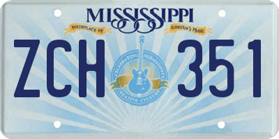 MS license plate ZCH351