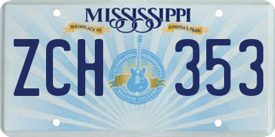 MS license plate ZCH353
