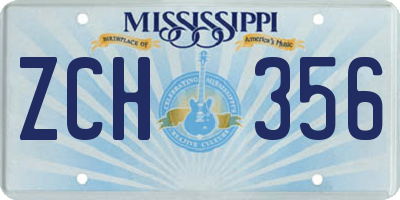 MS license plate ZCH356